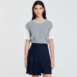 Pulls & Cardigans*SANDRO Pull En Maille Bimatières Gris