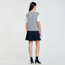 Pulls & Cardigans*SANDRO Pull En Maille Bimatières Gris