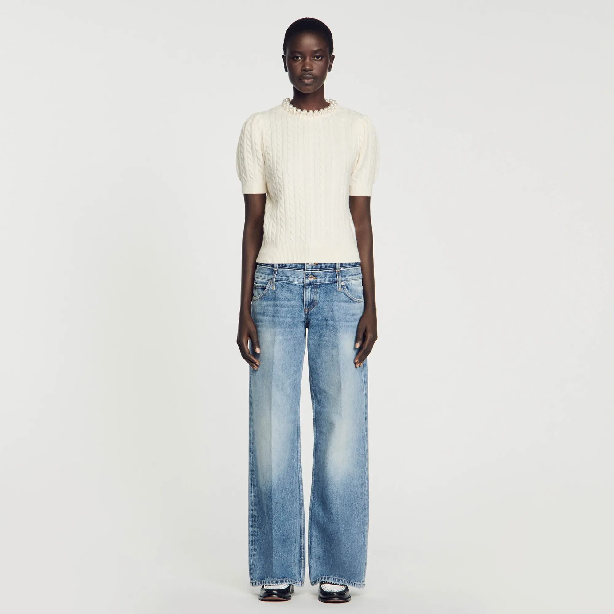 Pulls & Cardigans|Tops & Chemises*SANDRO Pull En Maille Câblée Ecru