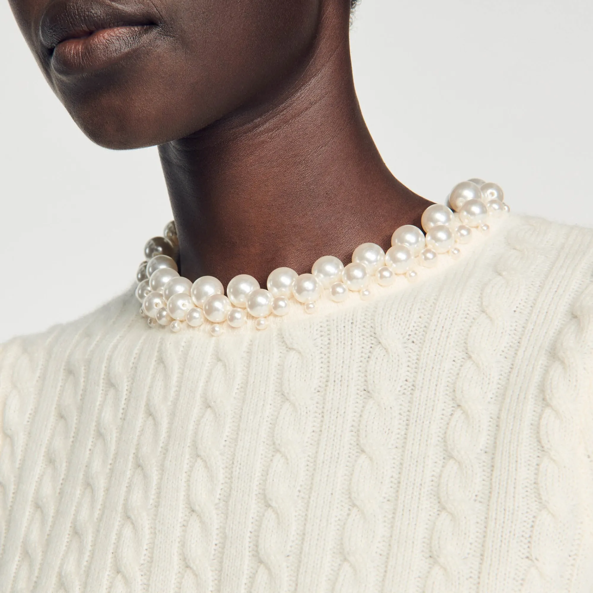 Pulls & Cardigans|Tops & Chemises*SANDRO Pull En Maille Câblée Ecru