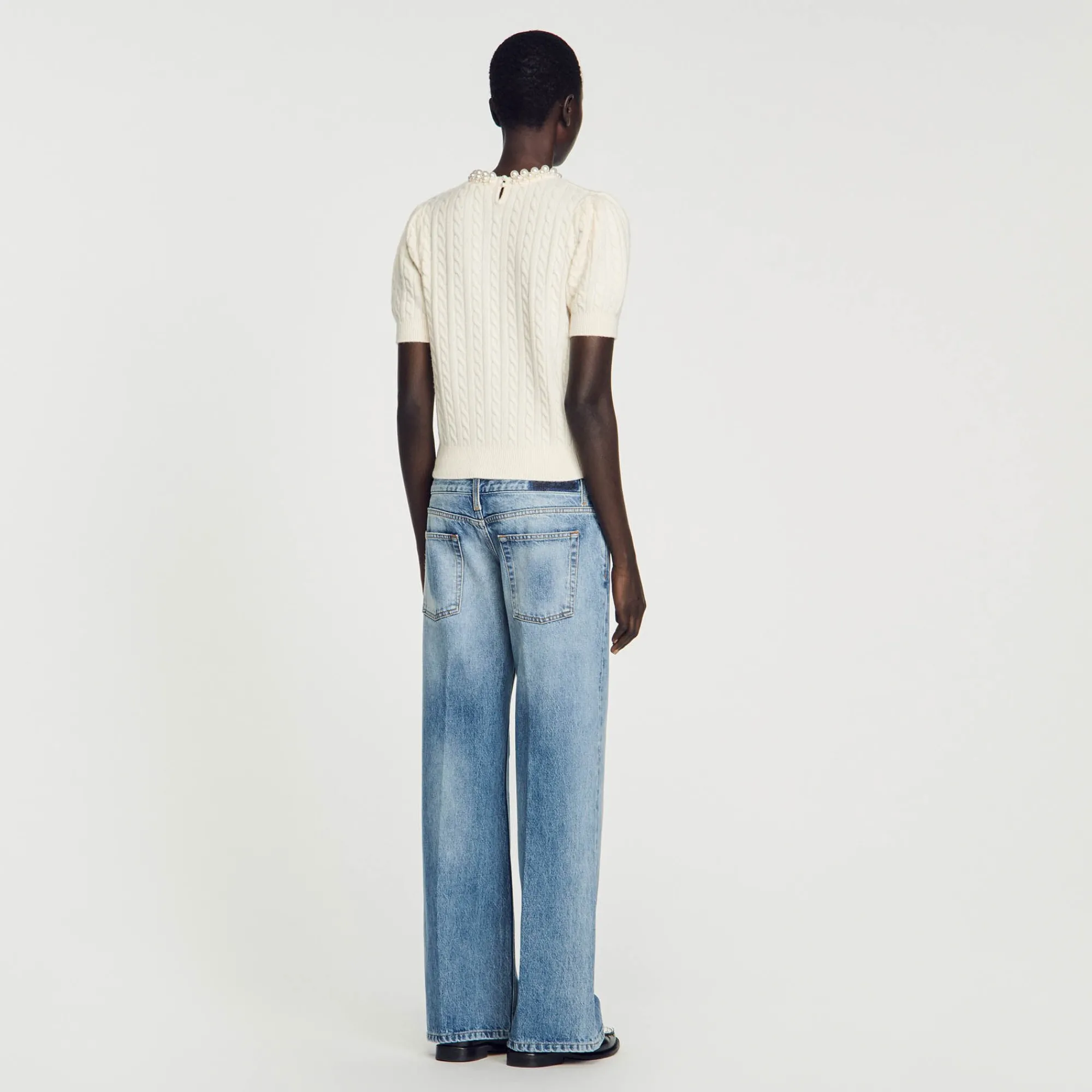 Pulls & Cardigans|Tops & Chemises*SANDRO Pull En Maille Câblée Ecru