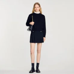 Pulls & Cardigans*SANDRO Pull En Maille Col Montant Noir