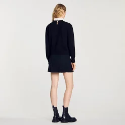 Pulls & Cardigans*SANDRO Pull En Maille Col Montant Noir