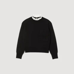 Pulls & Cardigans*SANDRO Pull En Maille Col Montant Noir
