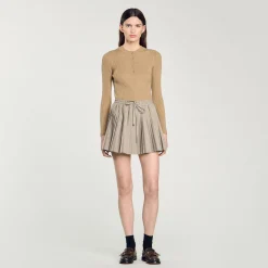 Pulls & Cardigans*SANDRO Pull En Maille Côtelée Kaki