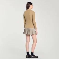 Pulls & Cardigans*SANDRO Pull En Maille Côtelée Kaki