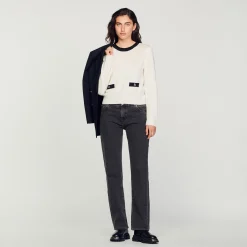 Pulls & Cardigans*SANDRO Pull En Maille Fine Ecru