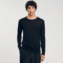 Pulls & Gilets*SANDRO Pull En Maille Fine Noir