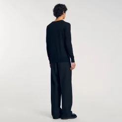 Pulls & Gilets*SANDRO Pull En Maille Fine Noir