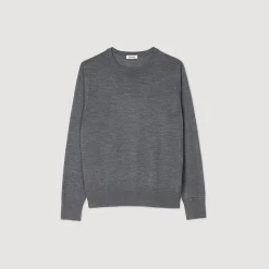 Pulls & Gilets*SANDRO Pull En Maille Fine gris chiné