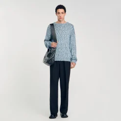 Pulls & Gilets*SANDRO Pull En Maille Moulinée Bleu Ciel