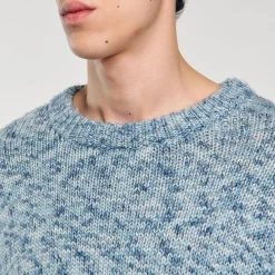 Pulls & Gilets*SANDRO Pull En Maille Moulinée Bleu Ciel