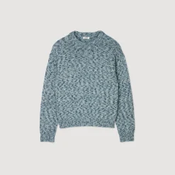 Pulls & Gilets*SANDRO Pull En Maille Moulinée Bleu Ciel