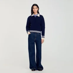 Pulls & Cardigans*SANDRO Pull En Maille Torsadée Marine