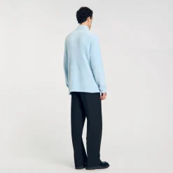 Sweats & Joggings*SANDRO Pull En Polaire Bouclée Baby Blue