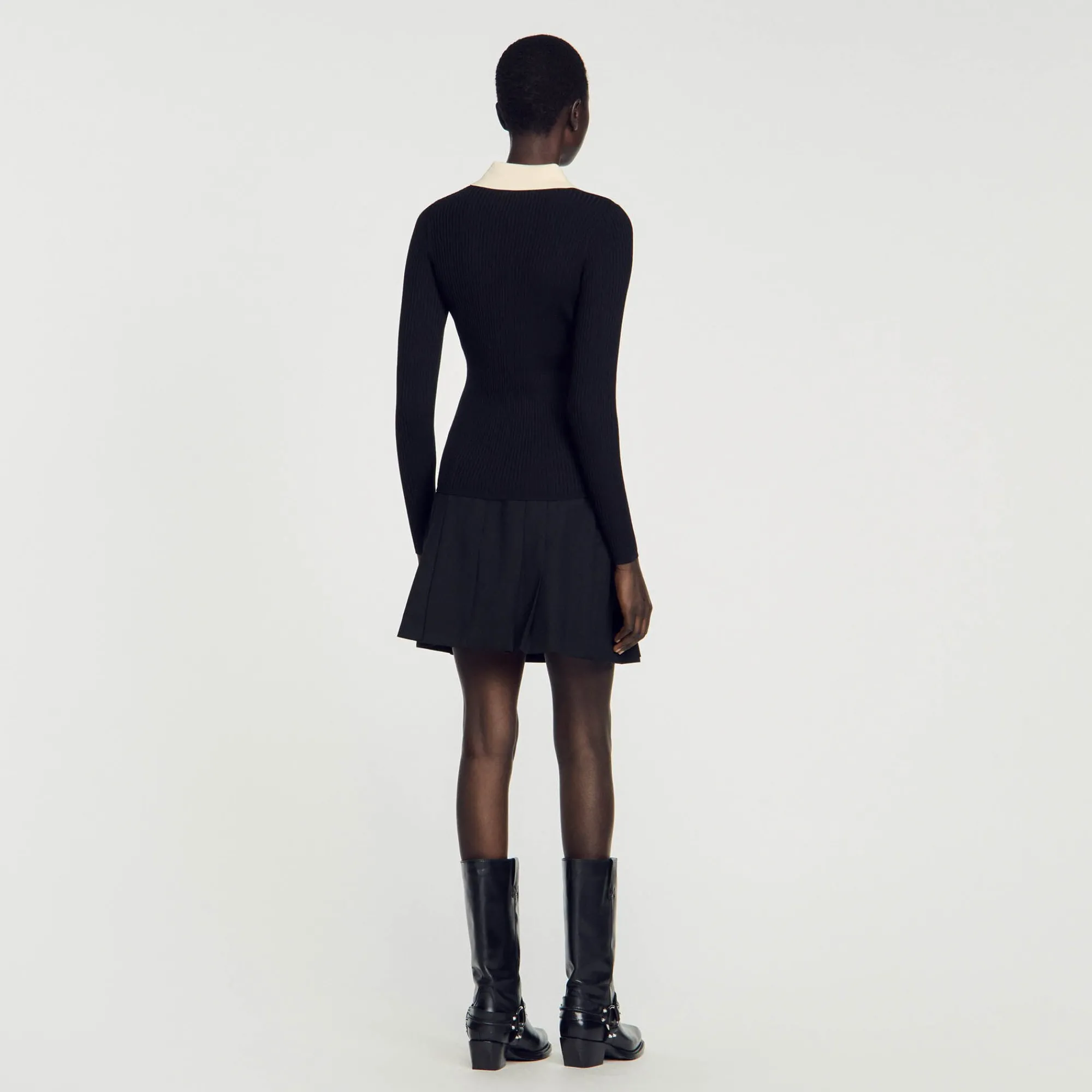 Pulls & Cardigans*SANDRO Pull Polo En Maille Noir