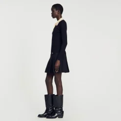 Pulls & Cardigans*SANDRO Pull Polo En Maille Noir