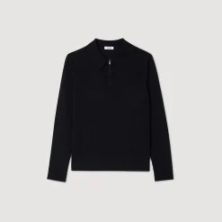 T-Shirts & Polos|Pulls & Gilets*SANDRO Pull Polo En Maille Marine
