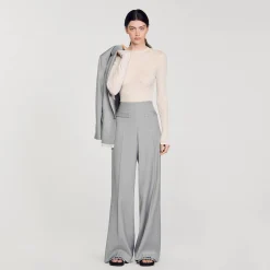 Pulls & Cardigans*SANDRO Pull Transparent Strassé Ecru