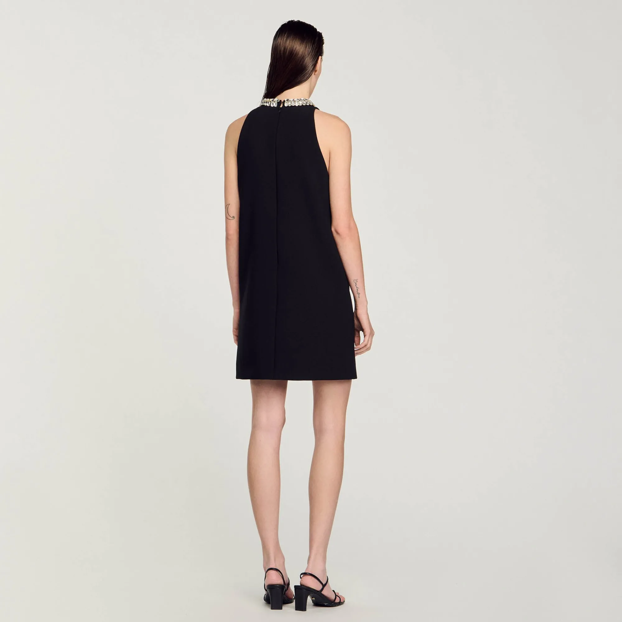 Robes*SANDRO Robe à Strass Noir