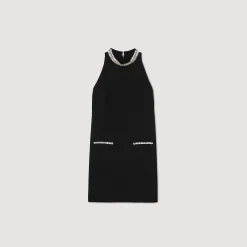 Robes*SANDRO Robe à Strass Noir