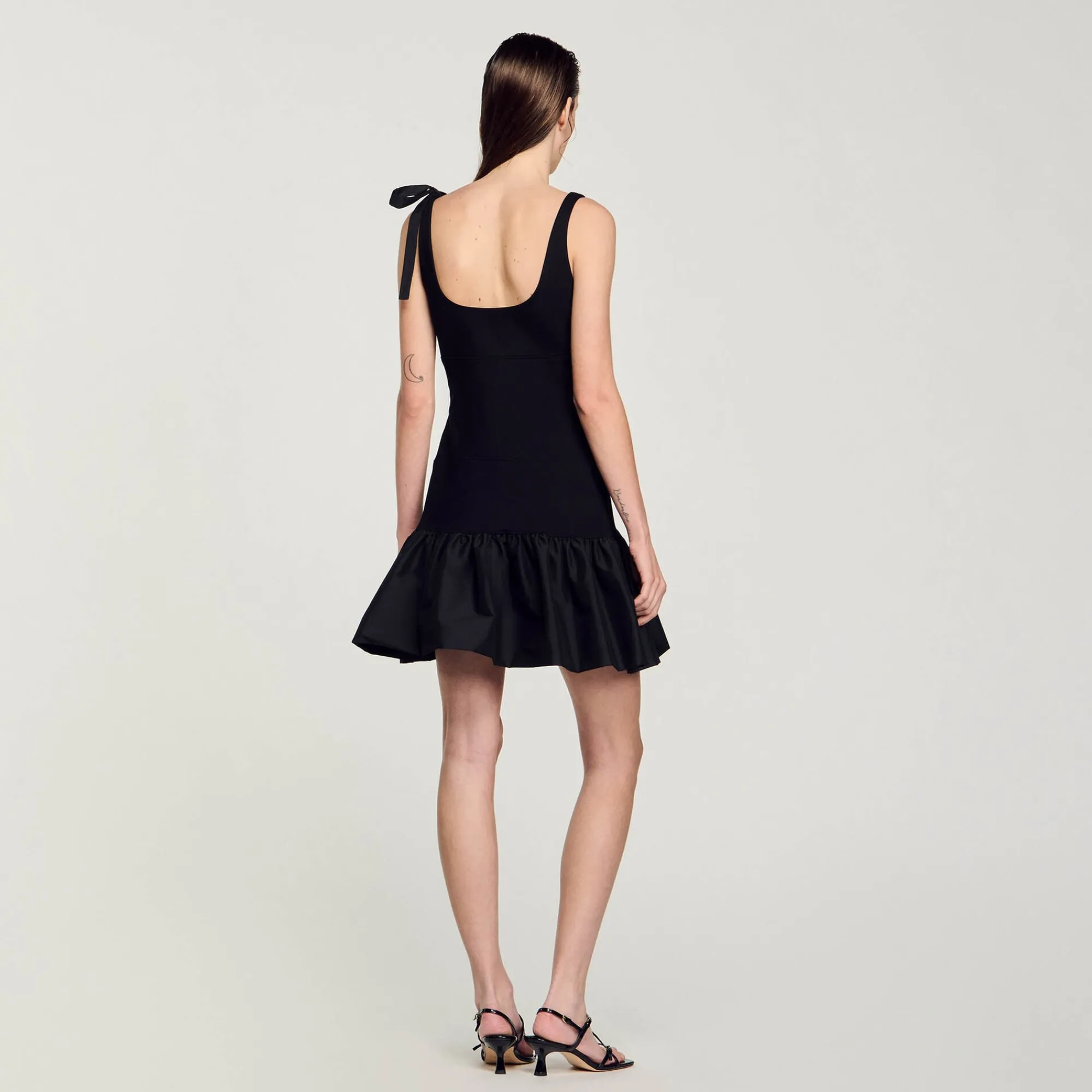 Robes*SANDRO Robe Courte Bimatières Noir