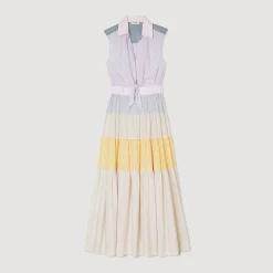 Robes*SANDRO Robe Longue Patchwork Multicolore