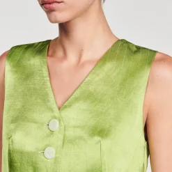 Robes*SANDRO Robe Midi 2 En 1 Vert Olive
