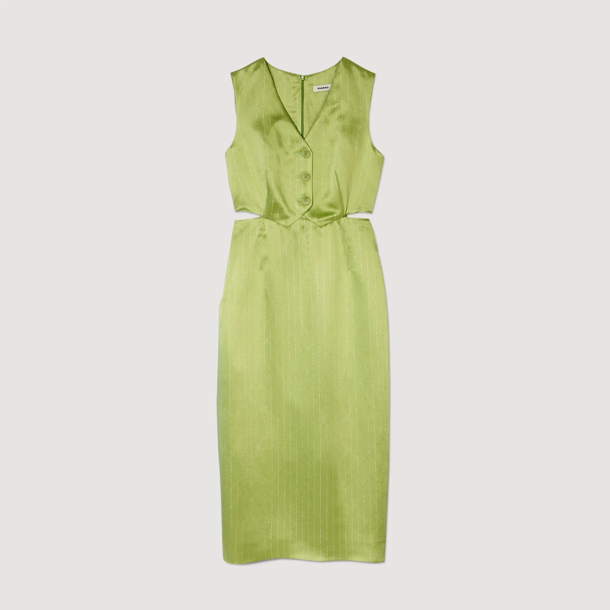 Robes*SANDRO Robe Midi 2 En 1 Vert Olive