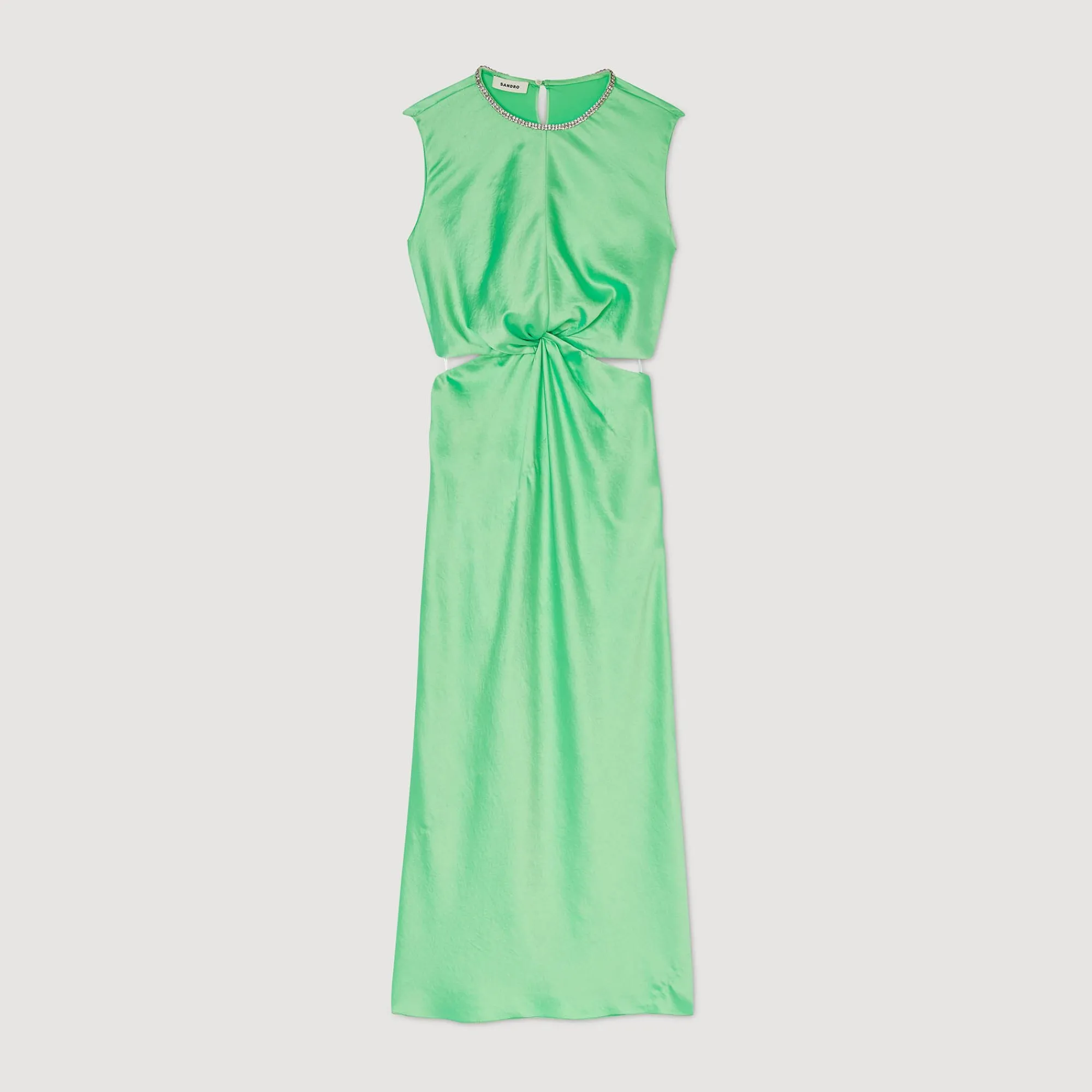 Robes*SANDRO Robe Midi Torsadée Vert Fluo