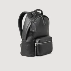 Sacs À Dos*SANDRO Sac à Dos En Toile Enduite Noir
