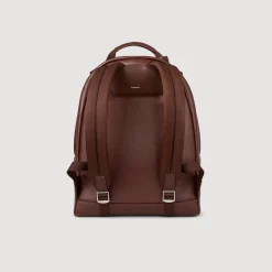 Sacs À Dos*SANDRO Sac à Dos En Toile Enduite Marron Foncé