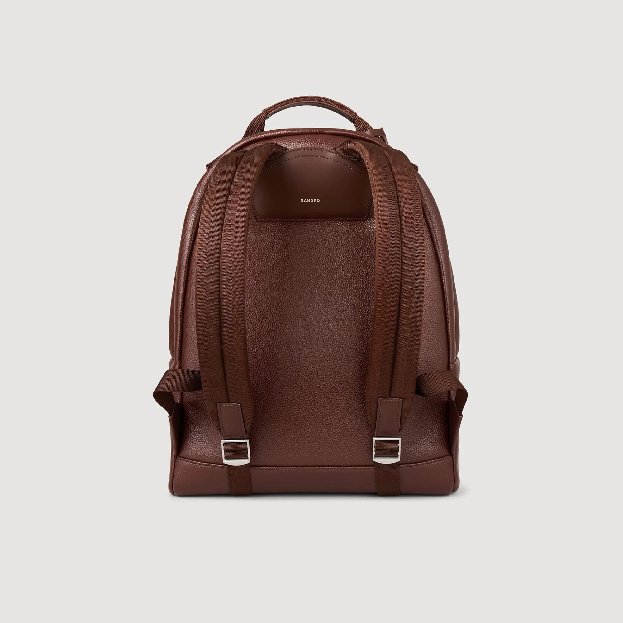 Sacs À Dos*SANDRO Sac à Dos En Toile Enduite Marron Foncé