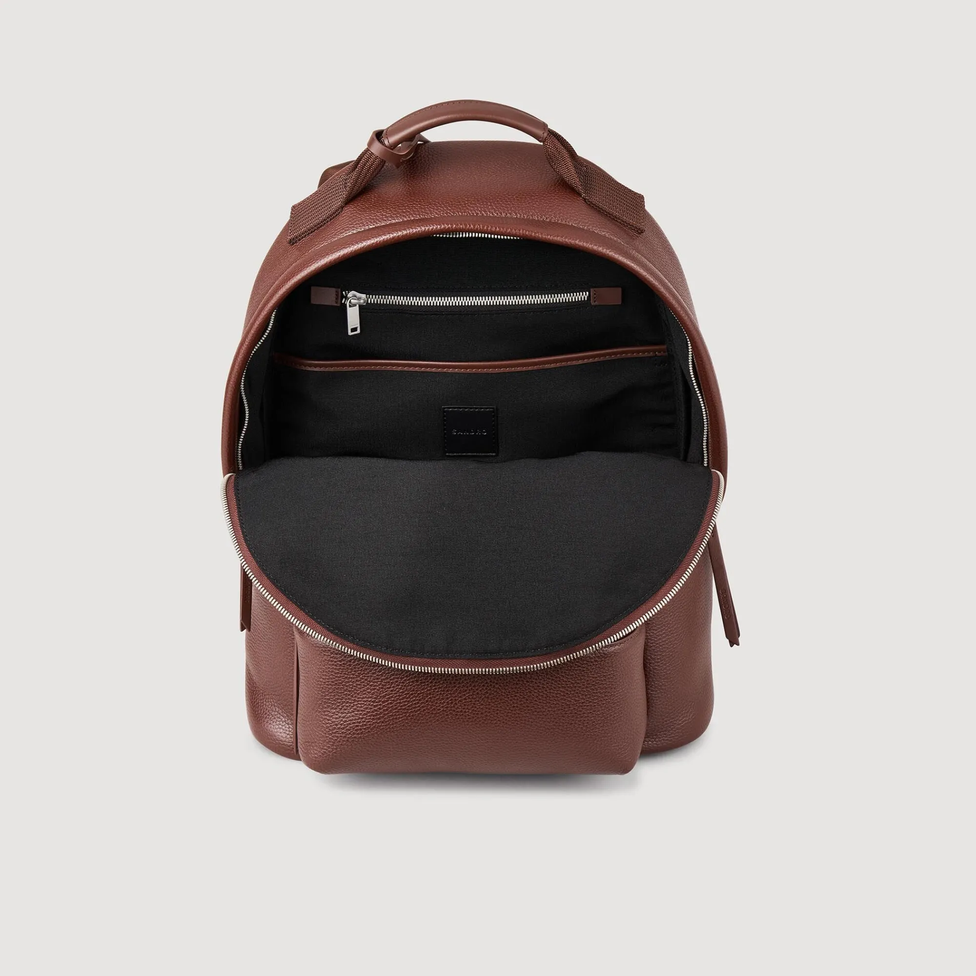 Sacs À Dos*SANDRO Sac à Dos En Toile Enduite Marron Foncé