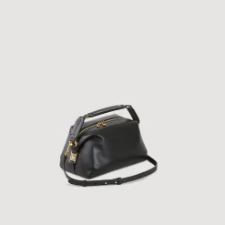 Sacs Porté Épaule|Sacs À Bandoulière*SANDRO Sac 84 En Cuir Lisse Noir