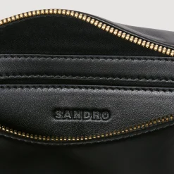 Sacs Porté Épaule|Sacs À Bandoulière*SANDRO Sac 84 En Cuir Lisse Noir