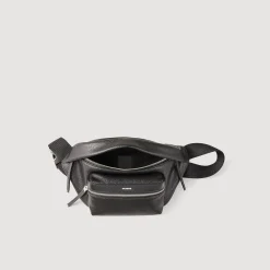 Mini Sacs*SANDRO Sac Banane En Toile Enduite Noir