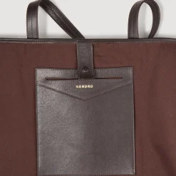 Sacs Cabas|Sacs Porté Épaule*SANDRO Sac Cabas En Cuir Suédé Camel