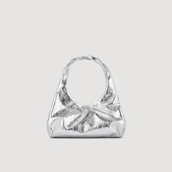 Sacs Porté Épaule*SANDRO Sac En Cuir Métallisé Argent