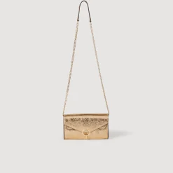 Sacs Porté Épaule|Mini Sacs*SANDRO Sac Pochette En Cuir Dé Or