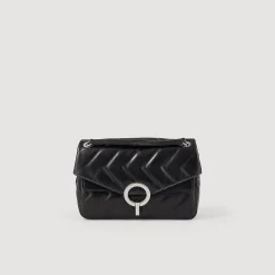 Sacs Porté Épaule|Sacs À Bandoulière*SANDRO Sac Yza En Cuir D'une Tannerie Certifiée Noir