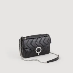 Sacs Porté Épaule|Sacs À Bandoulière*SANDRO Sac Yza En Cuir D'une Tannerie Certifiée Noir