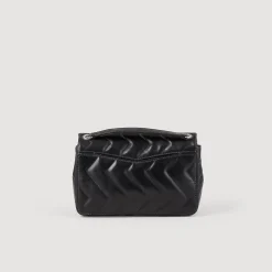 Sacs Porté Épaule|Sacs À Bandoulière*SANDRO Sac Yza En Cuir D'une Tannerie Certifiée Noir