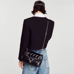 Sacs Porté Épaule|Sacs À Bandoulière*SANDRO Sac Yza En Cuir D'une Tannerie Certifiée Noir