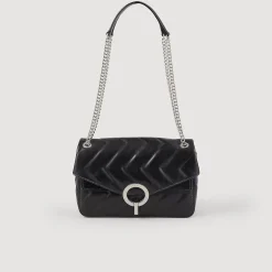 Sacs Porté Épaule|Sacs À Bandoulière*SANDRO Sac Yza En Cuir D'une Tannerie Certifiée Noir