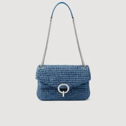 Sacs Porté Épaule|Sacs À Bandoulière*SANDRO Sac YZA En Raphia Bleu