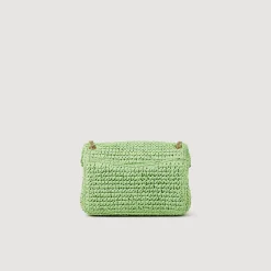 Sacs Porté Épaule|Sacs À Bandoulière*SANDRO Sac YZA En Raphia vert clair