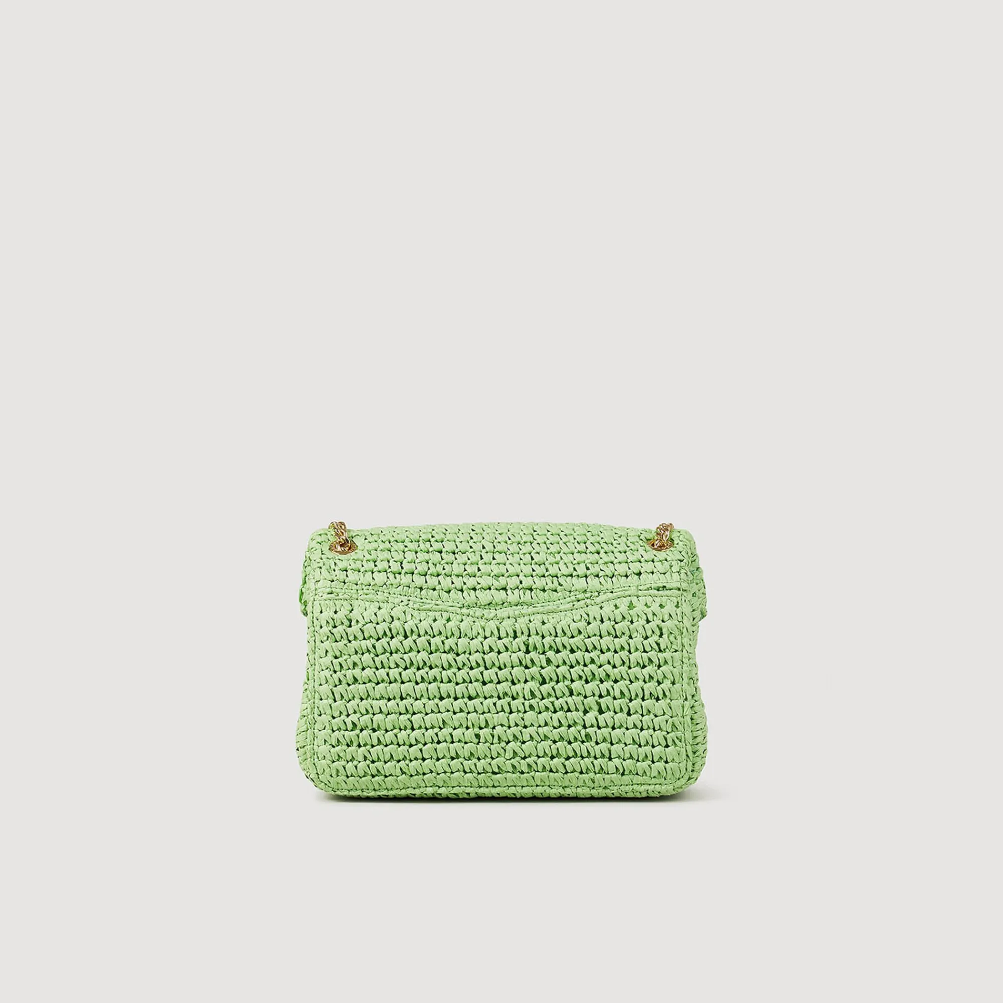 Sacs Porté Épaule|Sacs À Bandoulière*SANDRO Sac YZA En Raphia vert clair