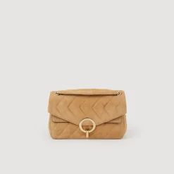 Sacs Porté Épaule|Sacs À Bandoulière*SANDRO Sac Yza En Suède Beige