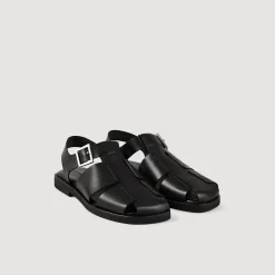 Sandales*SANDRO Sandales En Cuir Noir